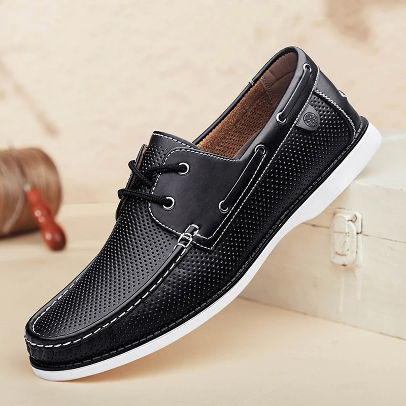 Hand -Stitched Lace-Up Loafer