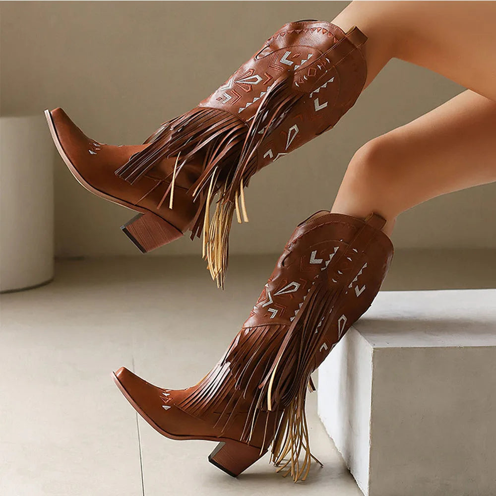 Retro Women Western Boots
