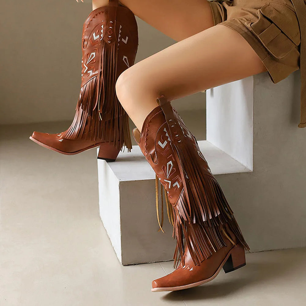 Retro Women Western Boots