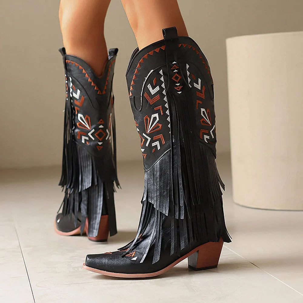 Retro Women Western Boots