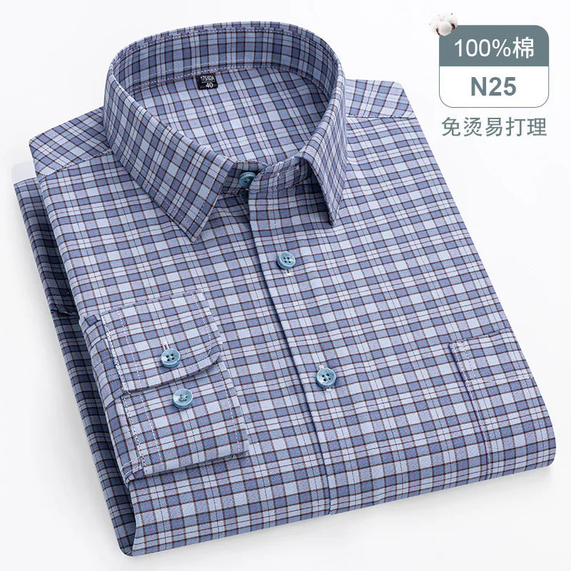 11XL Fits 160KG 10XL Big Tall Hot Sale Oxford 100% Cotton Man Shirts Long Sleeve with Stripes Business Casual Work White Shirt