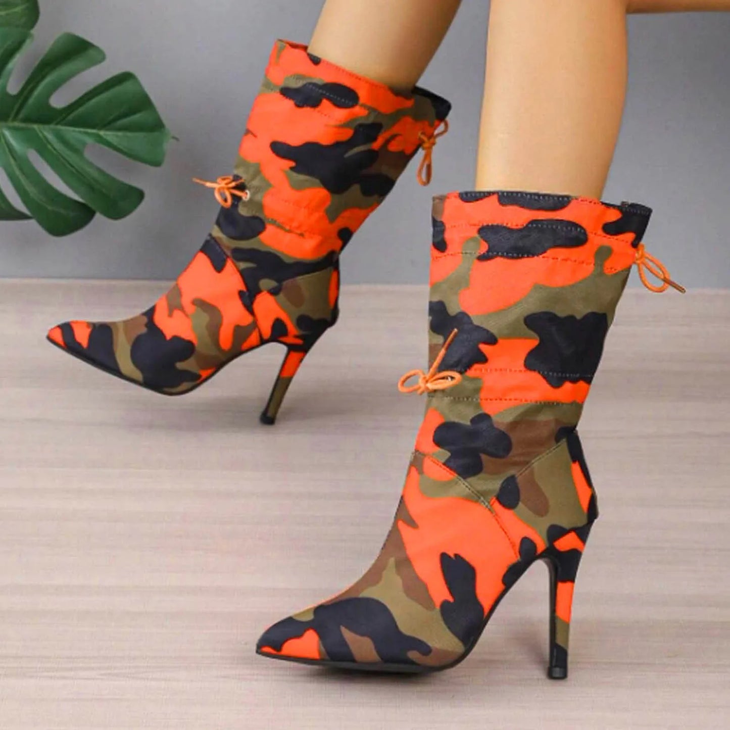 Stiletto Print Ankle Boots