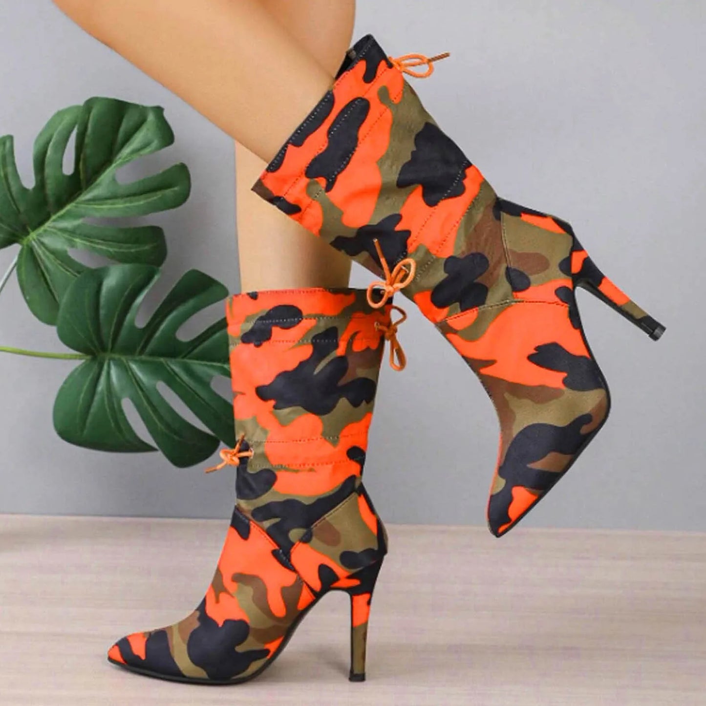 Stiletto Print Ankle Boots