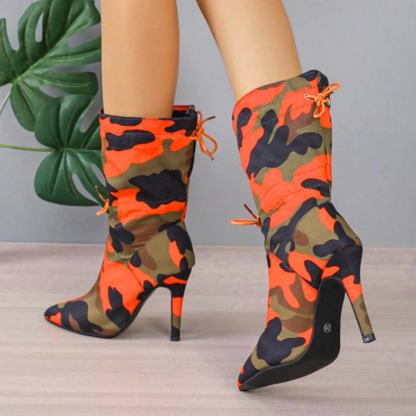Stiletto Print Ankle Boots