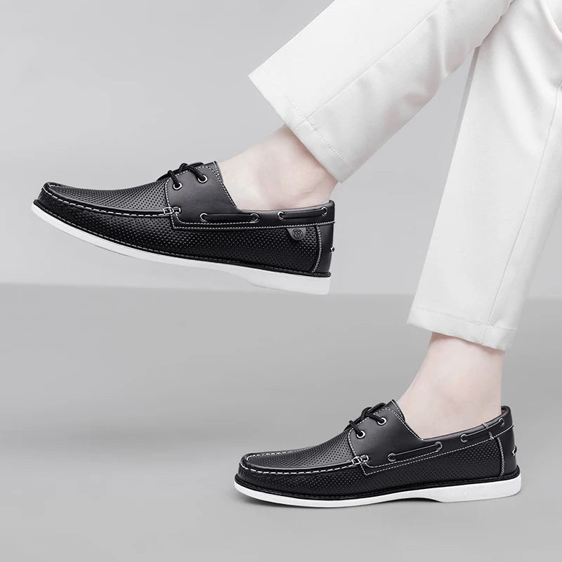 Hand -Stitched Lace-Up Loafer