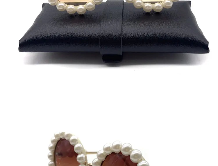 Oval Vintage Pearl Round Sunglasses