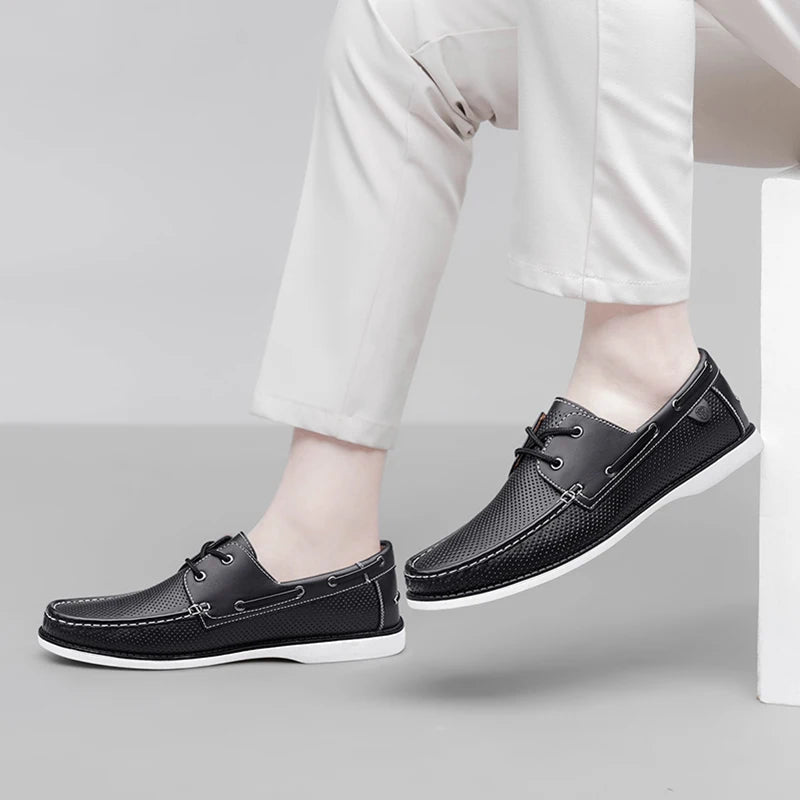 Hand -Stitched Lace-Up Loafer