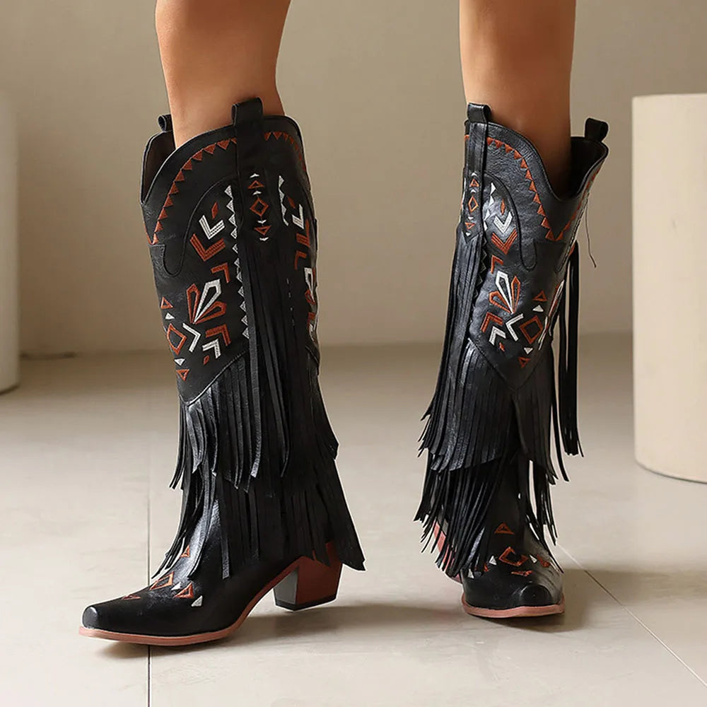 Retro Women Western Boots
